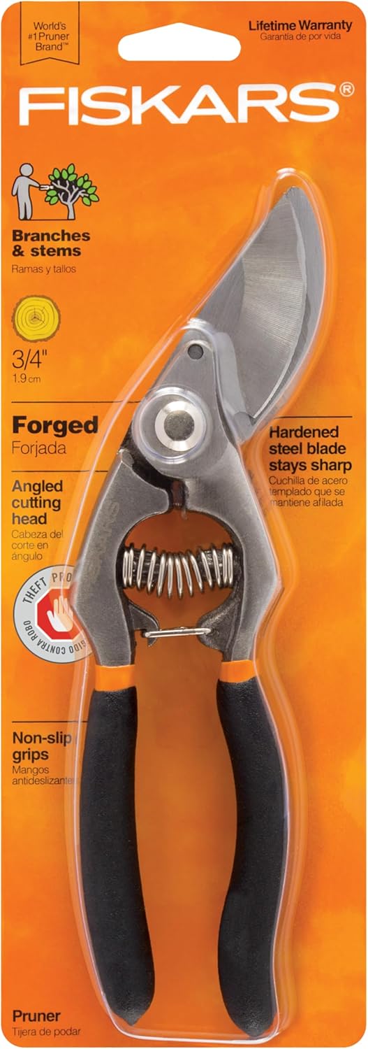 FISKARS Forged Steel Bypass Pruner - Ultra-Durable, Ergonomic Design for Comfortable Use while Gardening - Cut and Prune Stems and Light Branches up to ¾” diameter - 375 Years of Quality - Thumbnail 3