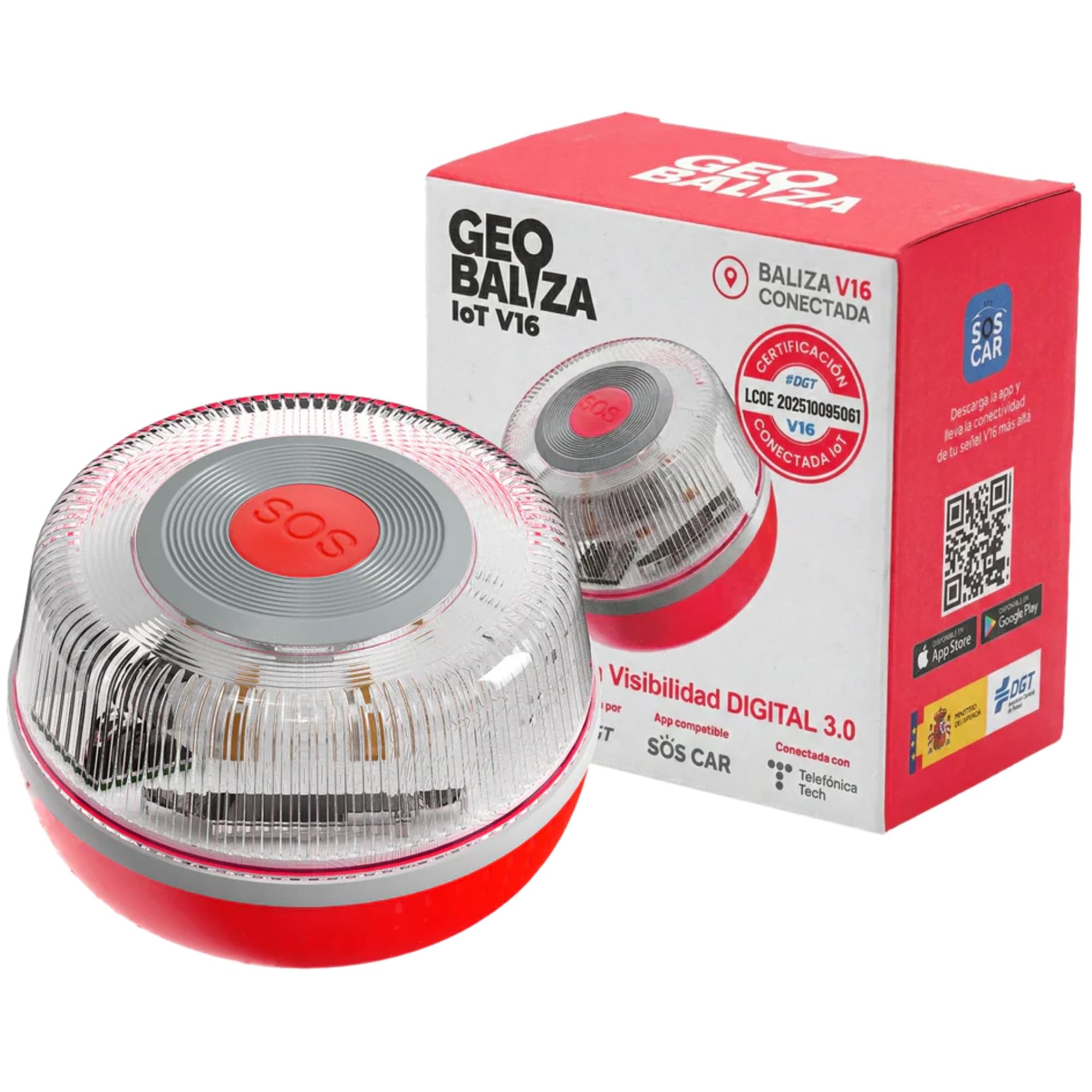 gyrophare led v16 homologué espagne DGT 3.0 Connecté GPS - Balise Lumineuse V16 Voiture - Lumière d’Urgence Homologuée - Balise DGT
