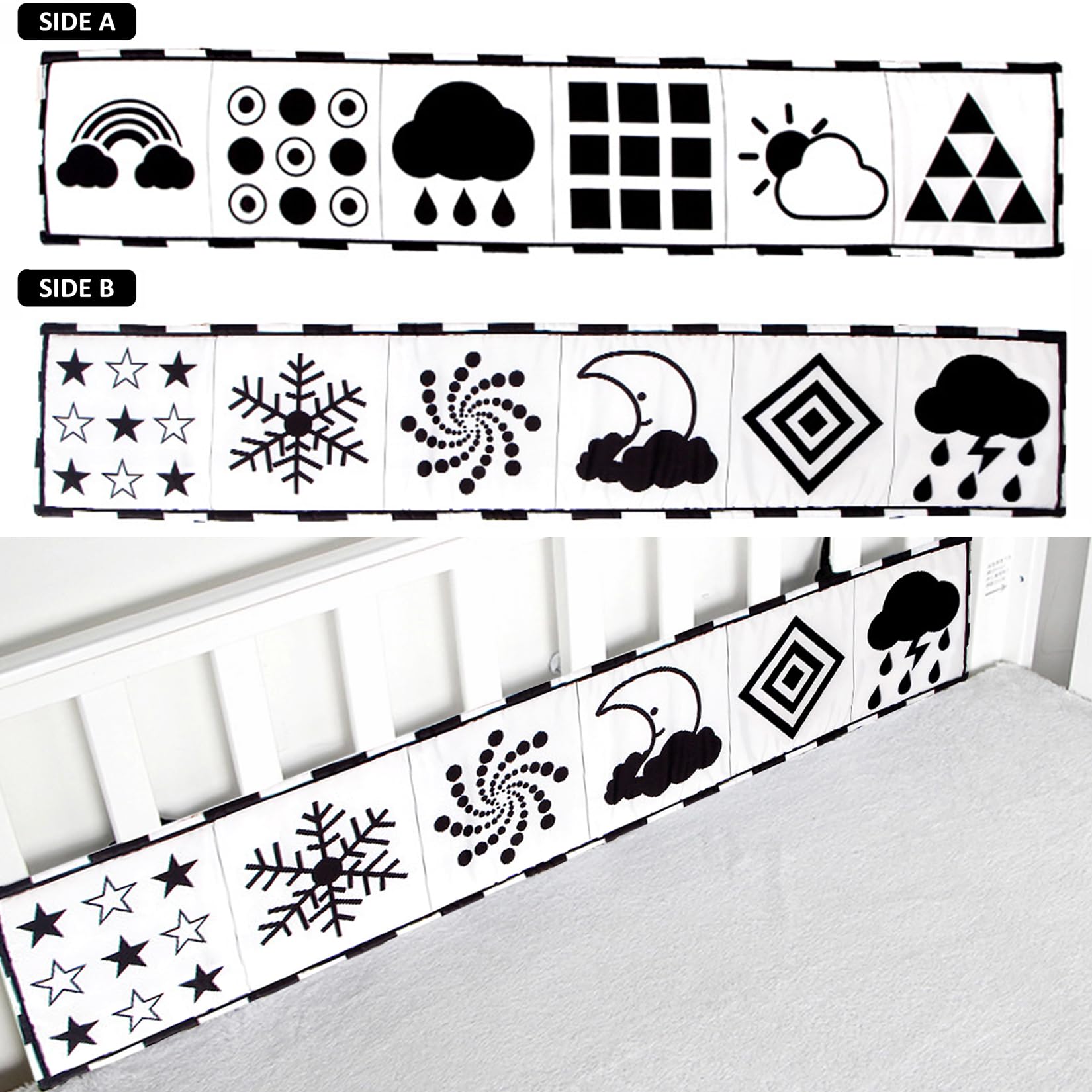 Livre Sensoriel Bebe Livre Noir et Blanc Bébé Jeux Eveil Bebe Jouets pour 0 3 6 Mois Nouveau né Livres d'éveil