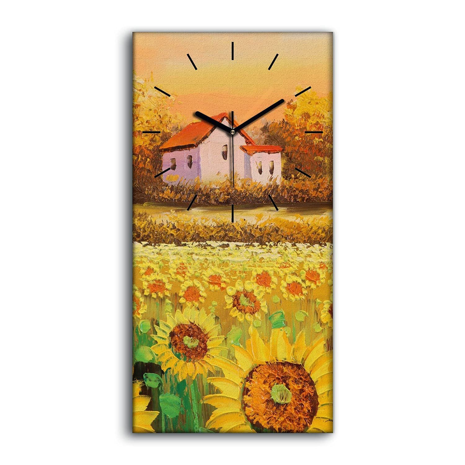 Horloge sur Toile Moderne 30x60cm Tableau Mural Silencieux Salon