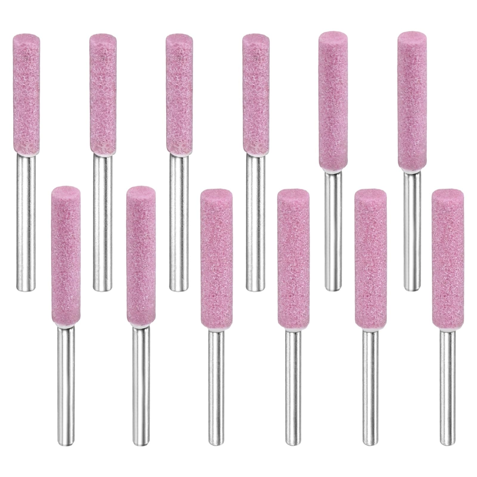 TIXIPEM High Hardness Ceramics Chainsaw Sharpener [12pcs]-Grinding Stone File Chainsaw Sharpening for Electric Chain Saw Sharpener-[Pink- 5/32 Inch,3/16 Inch,7/32 Inch]
