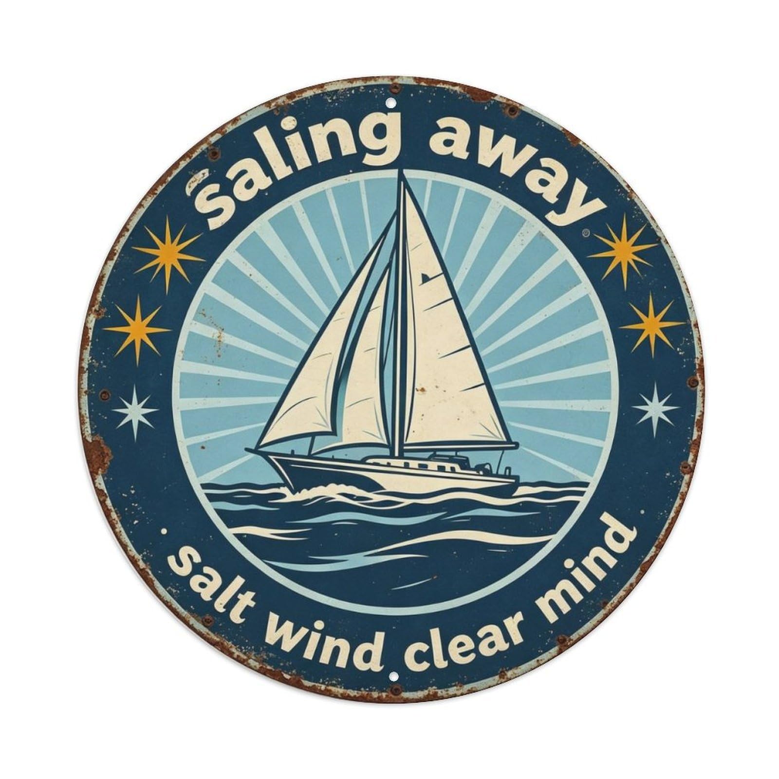 Sailing Away Metal Tin Sign Plaque