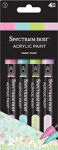 Miniatura 3 de Spectrum Noir Rotuladores de pintura acrílica mezclables a base de agua, secado rápido y opaco, perfectos para capas, punta fina de bala, brillante