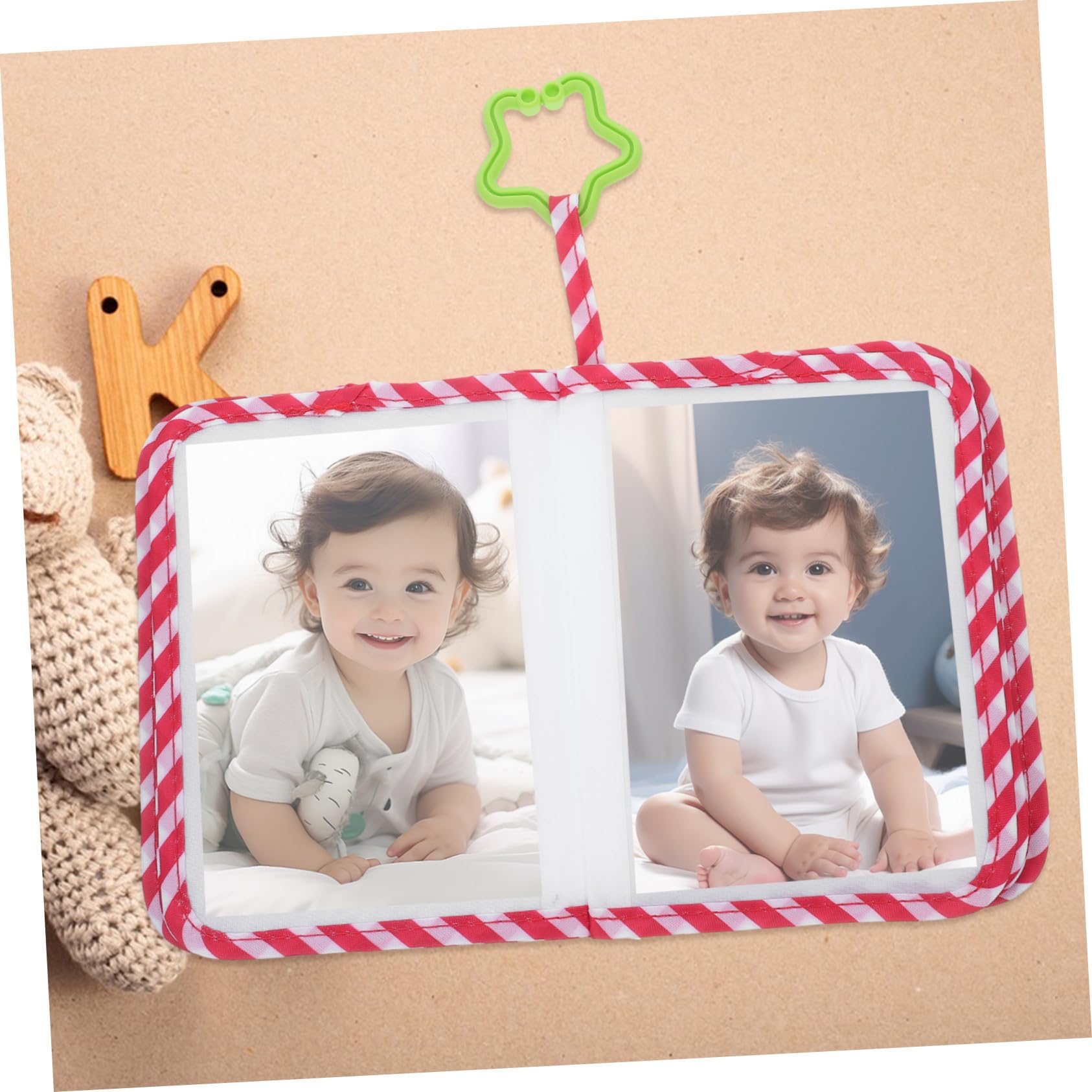 FRCOLOR 3 Piezas Álbum de Fotos de para Bebés con Diseño de Rojo de Recuerdos para Recién Nacidos y Pequeños Protector de Fotos Familiar para Guardar Momentos Especiales