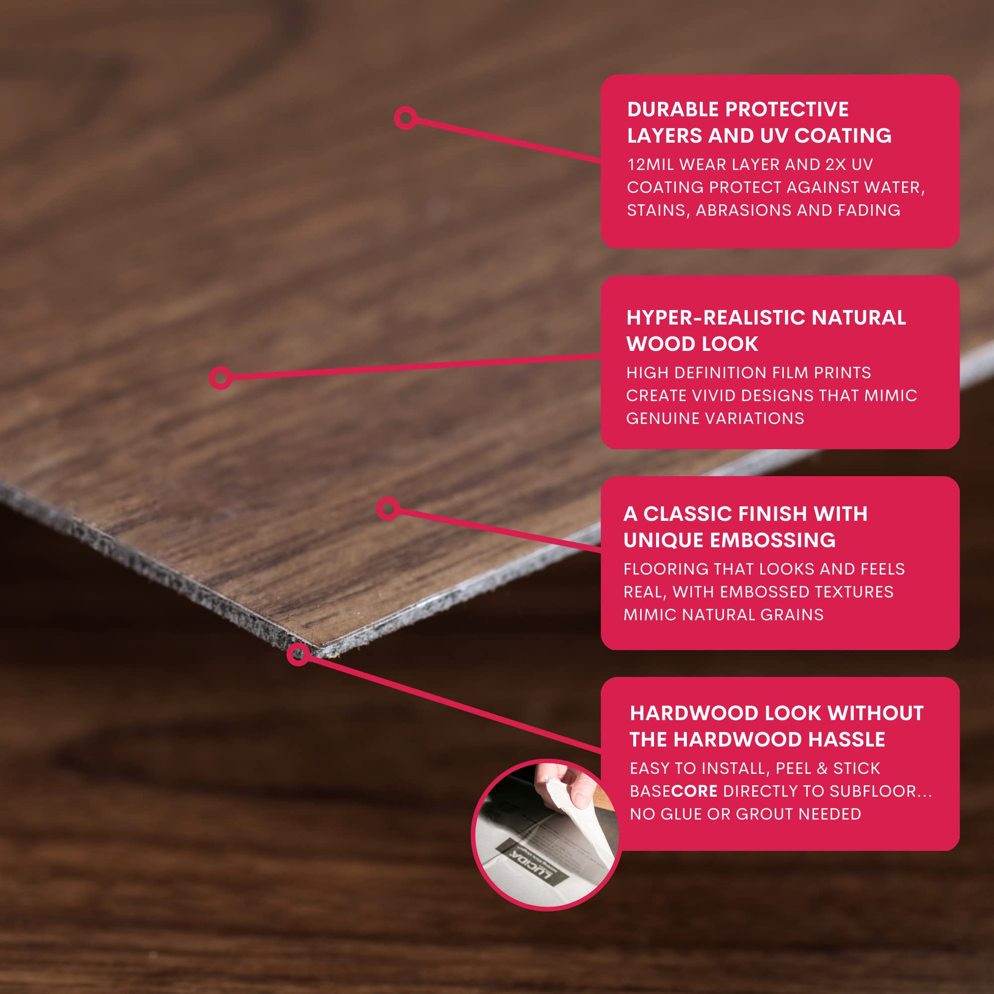 Luxury Vinyl Floor Tiles By Lucida USAPeel & Stick