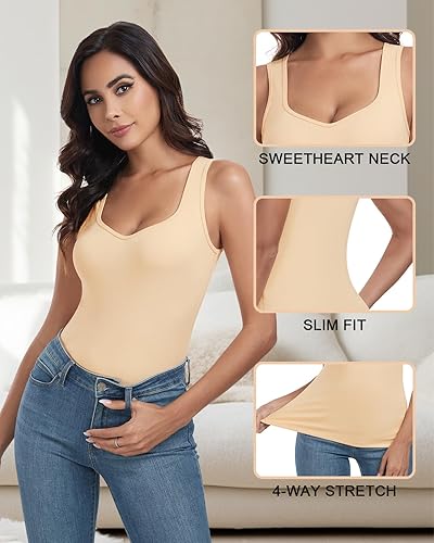 Miniatura 4 de WOWENY Camiseta sin mangas de forro polar térmico para mujer, sin mangas, cuello corazón, chaleco de invierno, ropa interior, camiseta cálida,