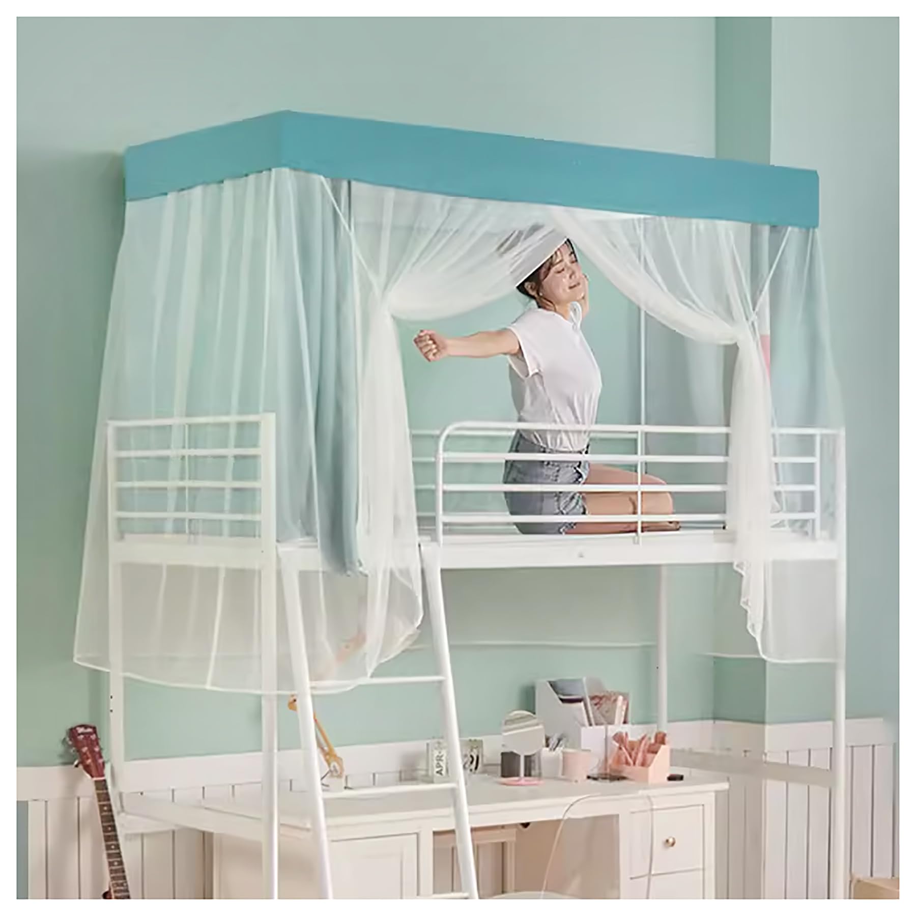 Amazon｜Usknxiu 学生寮学校天蓋ベッドテント 4 コーナーポスト天蓋