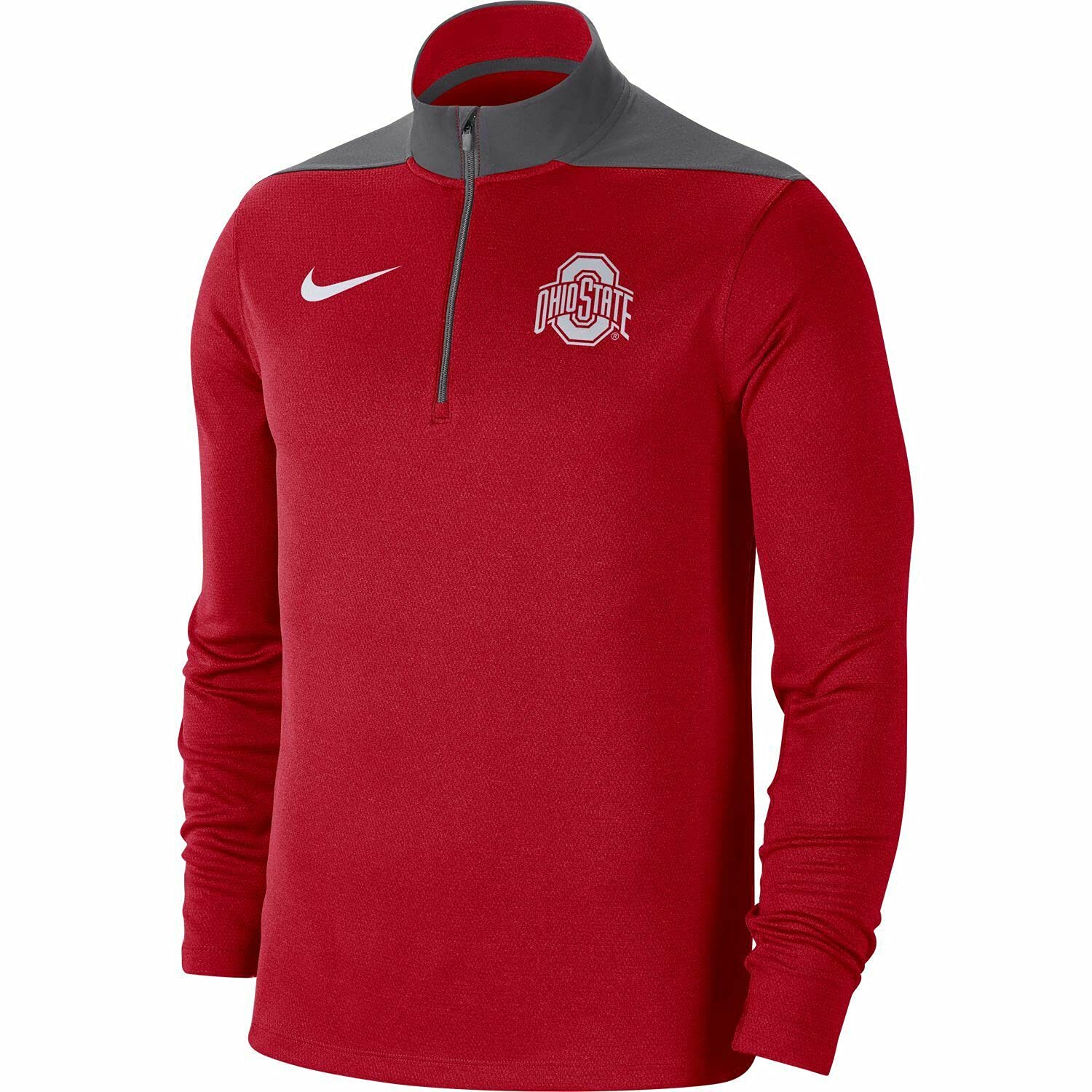 Nike Mens Ohio State Buckeyes Fan Favorite Dri-Fit 1/4 Zip Shirt