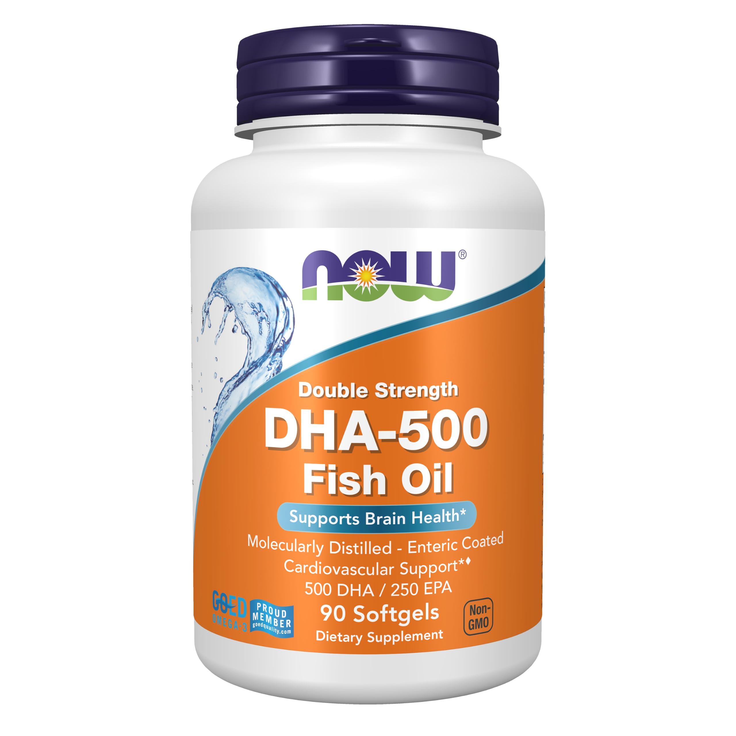 NOW Supplements, DHA-500 with 250 EPA, Molecularly Distilled, 90 Softgels