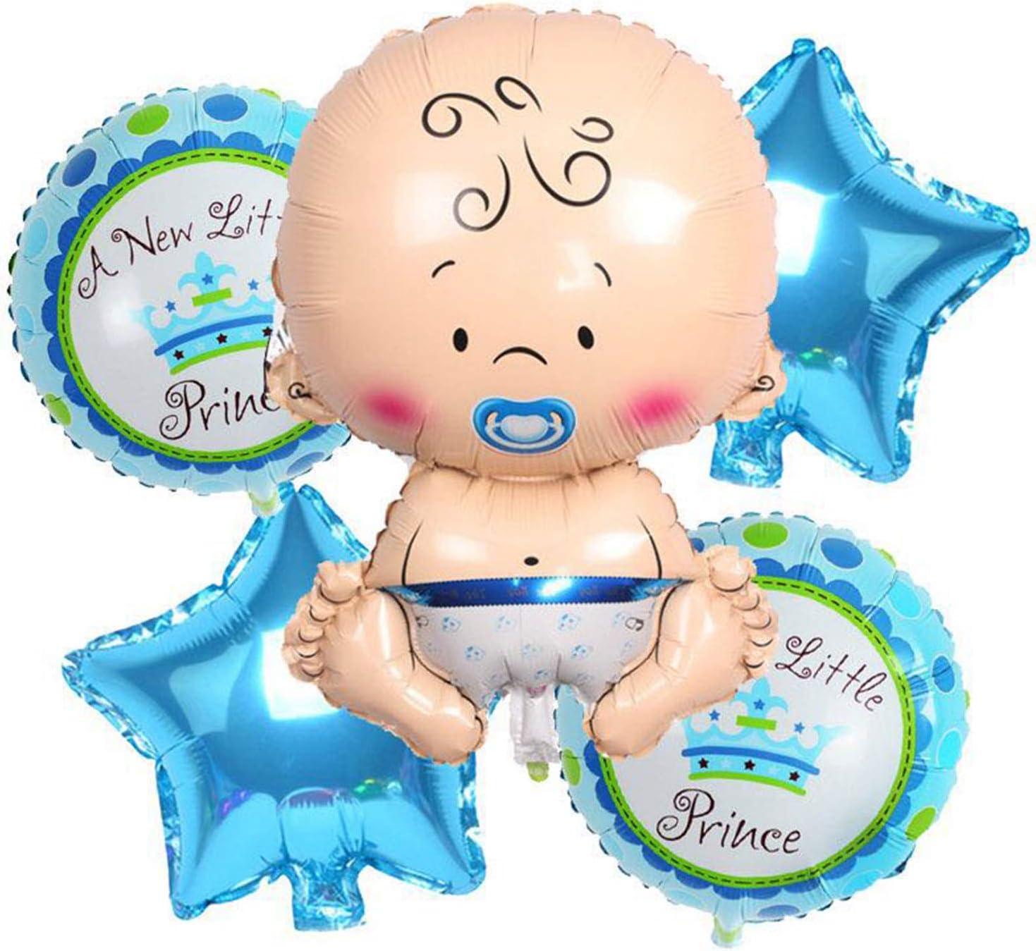 Trimming Shop 14inch Blue Baby Shower Foil Balloon for Newborn Boy, Baby, Baptism, Christening Party, Decoration, Celebration