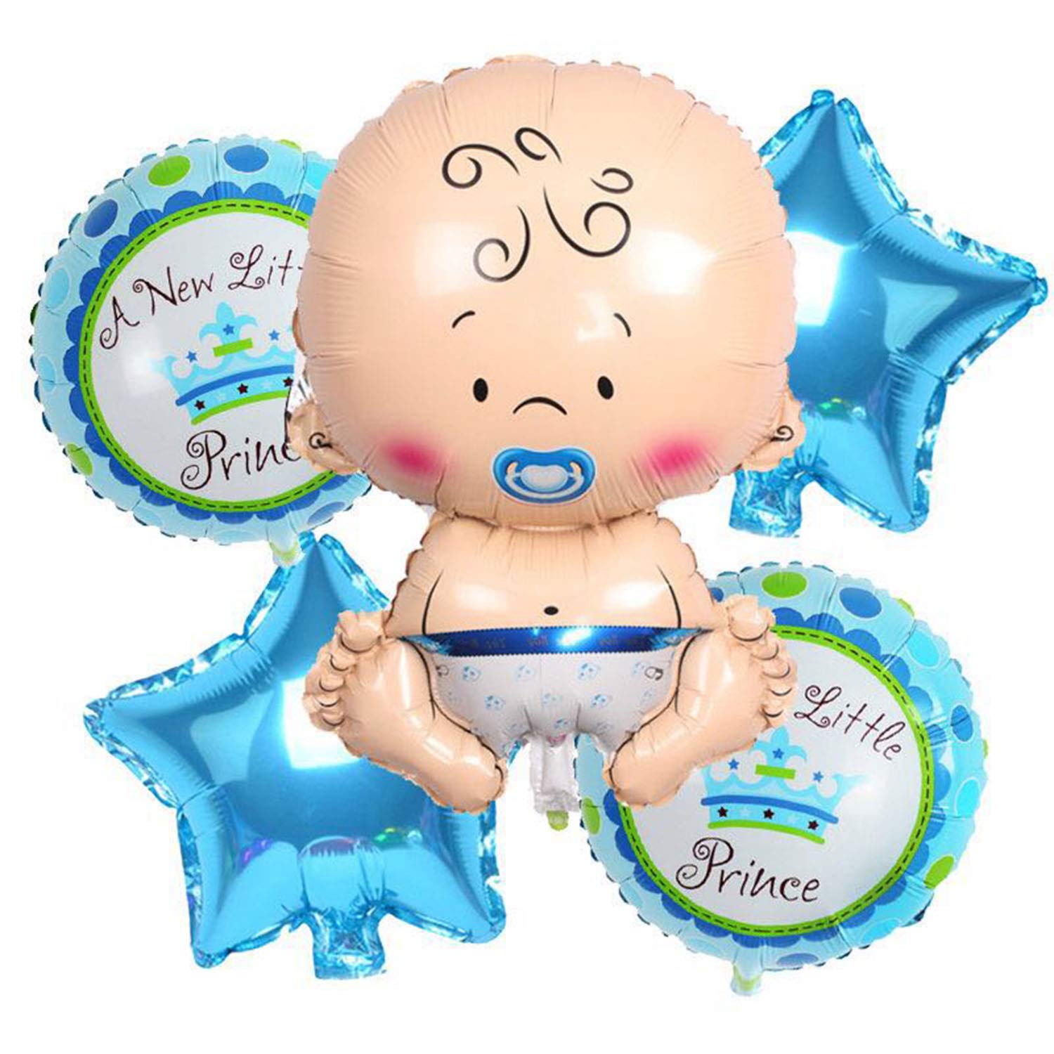 Trimming Shop 14inch Blue Baby Shower Foil Balloon for Newborn Boy, Baby, Baptism, Christening Party, Decoration, Celebration