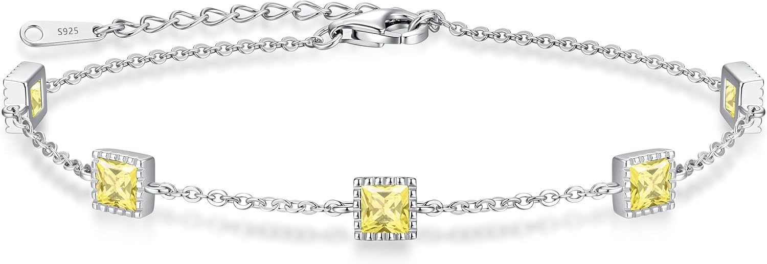 CDE 925 Sterling Silver Birthstone Bracelets for Women Birthday Anniversary Christmas Mother's Day Jewelry Gifts for Girlfriend Wife Mom Her