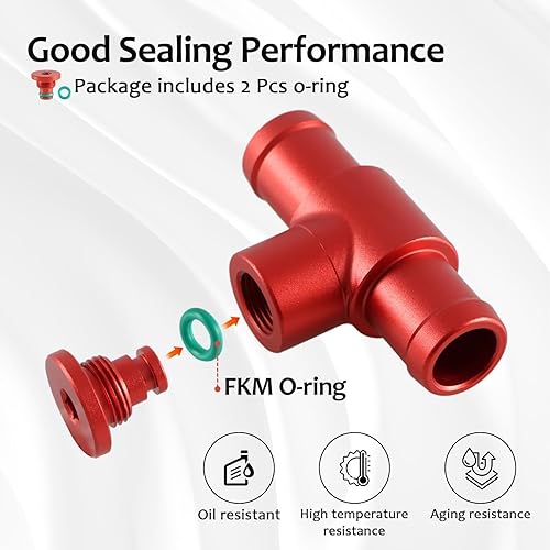 Miniatura 4 de FUSCH Conector de manguera de calentador de aluminio mejorado compatible con Ni-ssan 350Z 2003-2008 Infiniti Q45 2003-2007 G35 2003-2010 M35 M45 M56