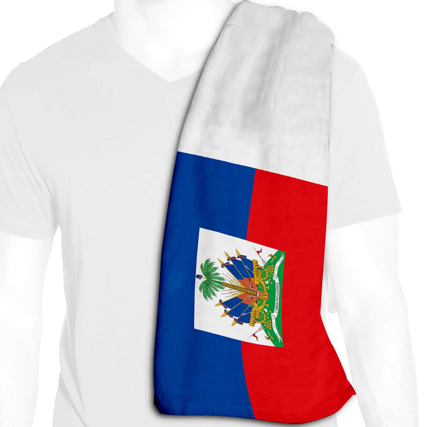 ExpressItBest Microfiber Cooling Towel - 12in x 36in - Flag of Haiti (Haitian) - Haiti Flag