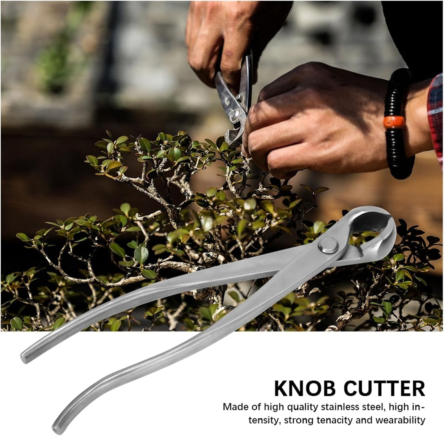 Professional Bonsai Concave Cutter Knob Cutter, 210mm Stainless Steel Pruning Tools for Bonsai Trees, Heavy Duty Gardening Tool Kit with Anti-Rust Coating