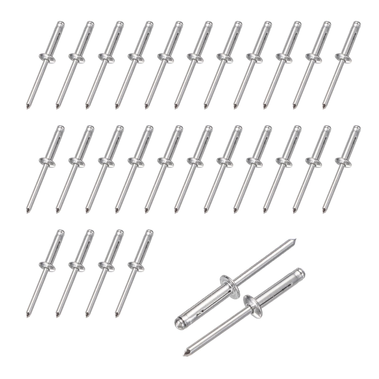 sourcing map 50pcs Aluminum Large Head Grip Rivets 4x14mm Multi-Grip