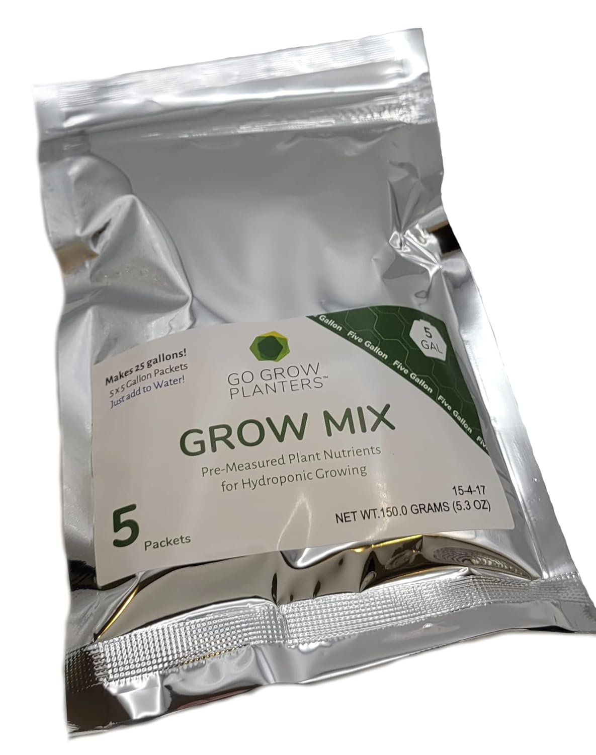 5 Gallon Hydroponic Nutrients for All Plants - 5 Pack by Go Grow
