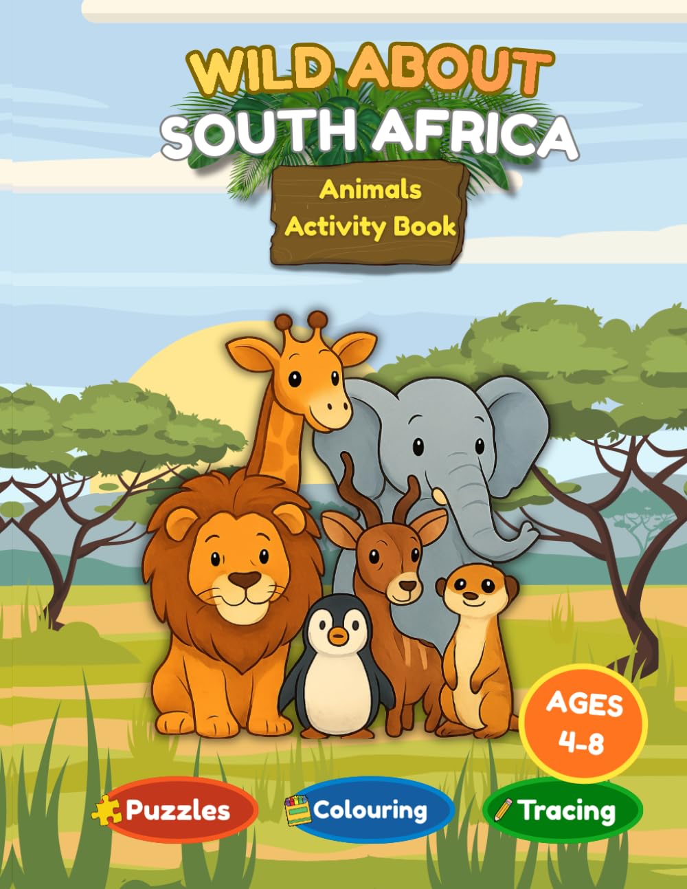 Wild About South Africa: Animals Activity Book: Colouring Pages, Mazes, Puzzles, and Learning Activities Featuring South African Wildlife for Kids Ages 4–8