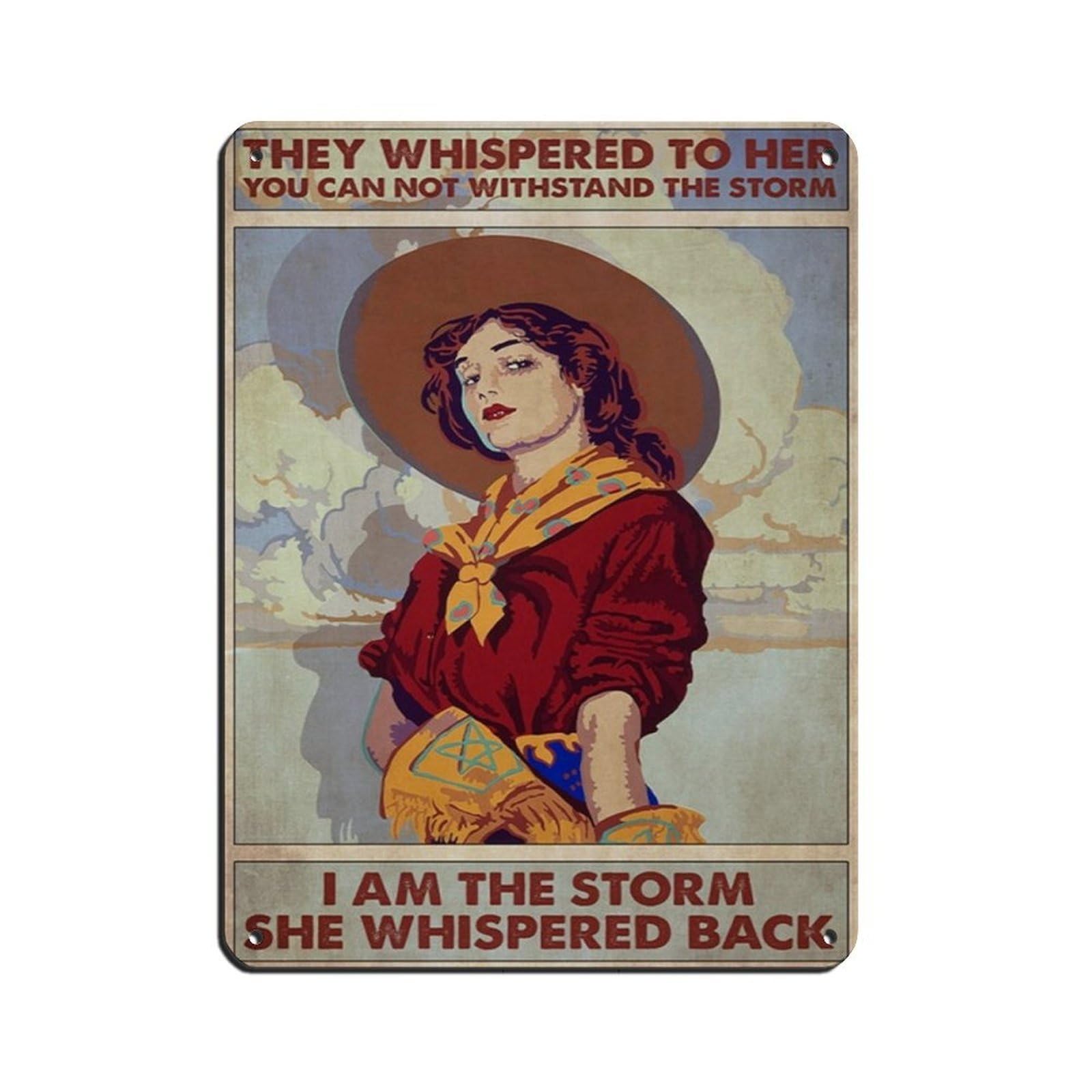 Cowgirls Poster Tin Sign Vintage Metal Pub Club Cafe Bar Home Wall Art Decoration Poster Retro 12x16inch(30x40cm)