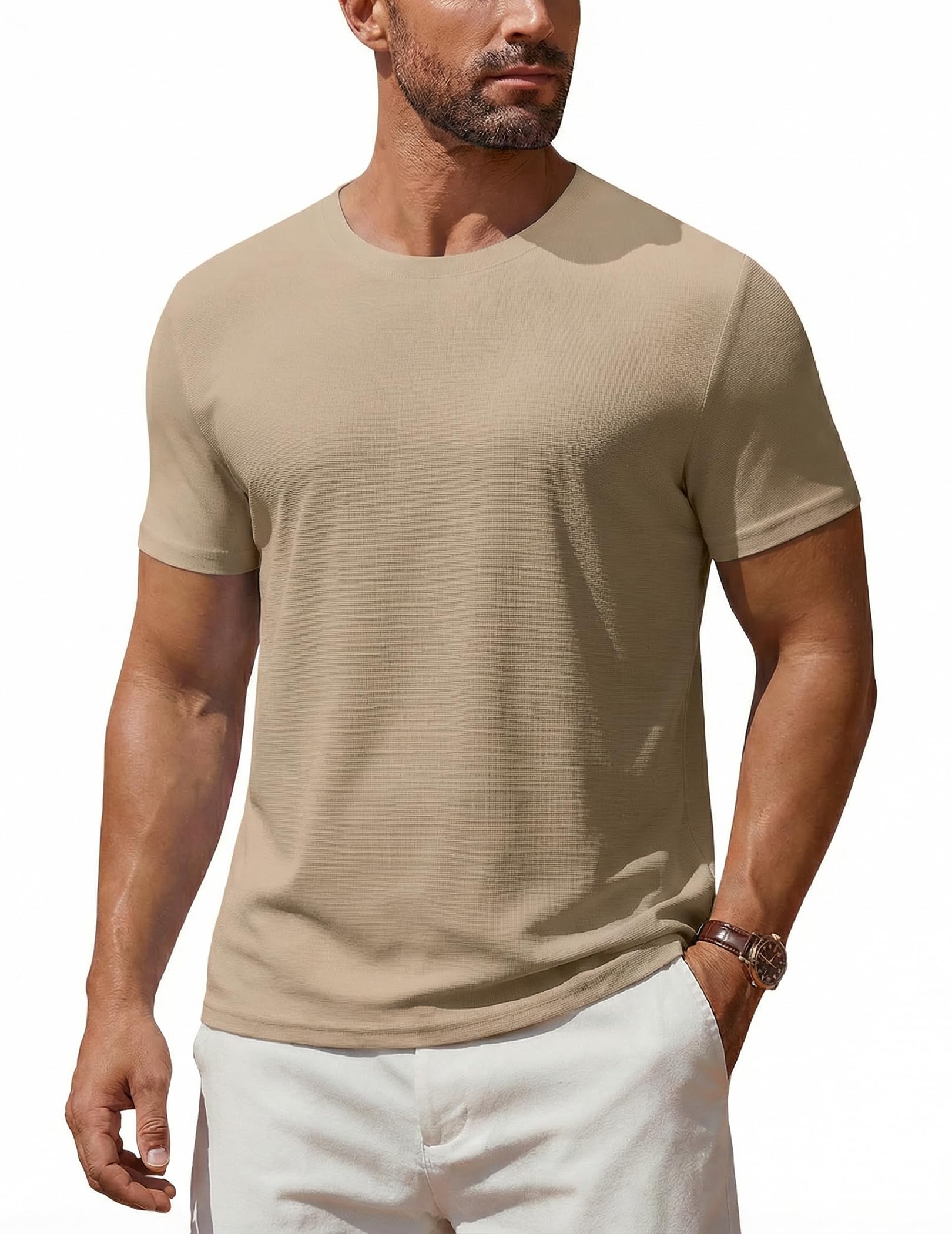 COOFANDY T Shirt Herren Sportshirt Fitness Sommer Tshirt Kurzarm Training Funktionsshirt Retro Oberteil Muskelshirts