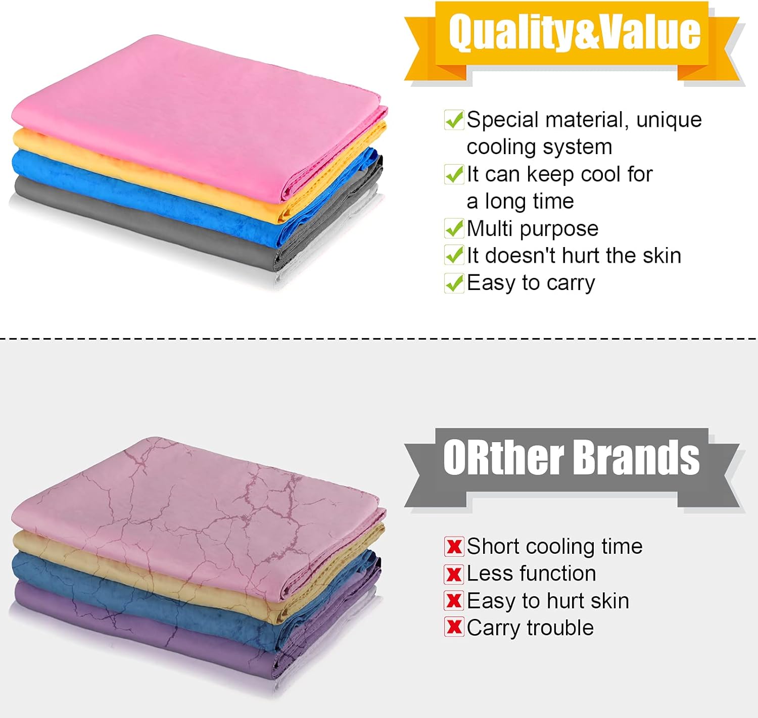 review 4 Pieces Cooling Towels, Soft Breathable Ice Towel for Gym, Running, Golf, Workout, Camping, Fitness, Travel, Good Absorbent Lightweight Towel for Outdoor Sports Instant Cooling Relief, 26 x 12 Inch