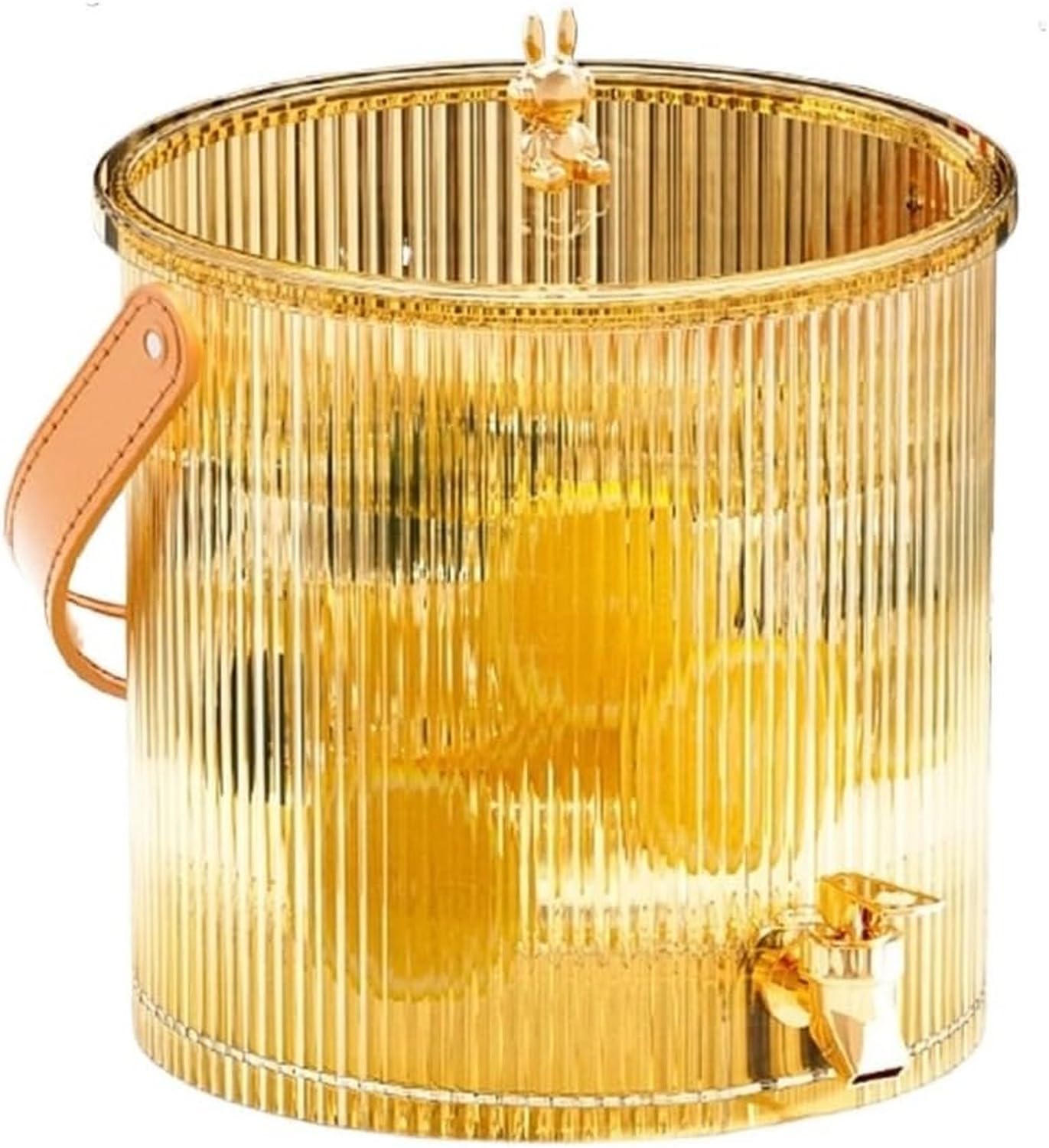 WOMGKDA Plastic Juice Server 2L Drink Dispenser with Spigot for Party Beverages Water Beer Containers Yellow 19x23cm, Yellow, 19x23cm