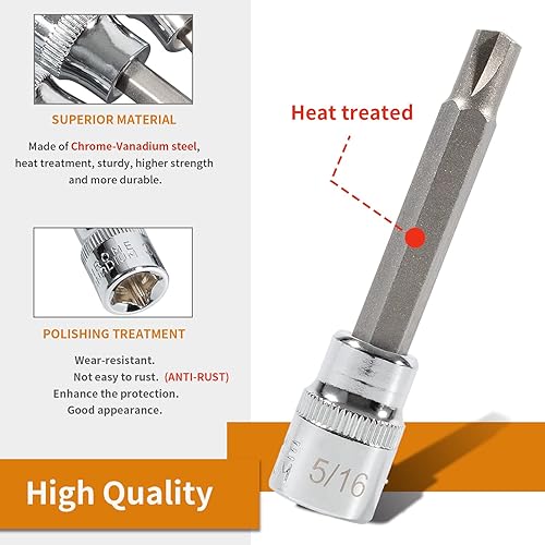 Miniatura 5 de Juego de 4 dados de cabeza de embrague utilizados con unidad cuadrada de 3/8 pulgadas para automóviles y camiones Chevy mayores