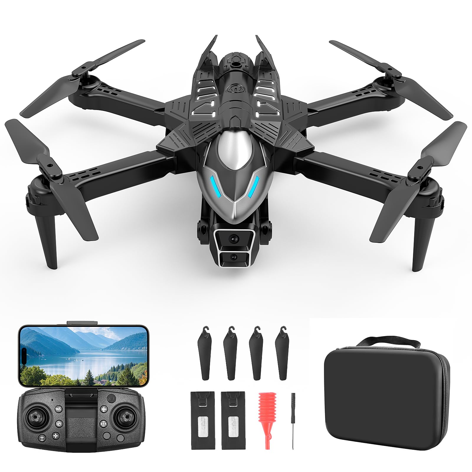 Drohne mit Kamera 4K, Mini Drohne mit Heckspritze, RC Quadcopter für Einsteiger Drohnen für Erwachsene, 360° Flip, Headless Mode, Optische Flusspositionierung, Outdoor Spielzeug Geschenk für Jungen
