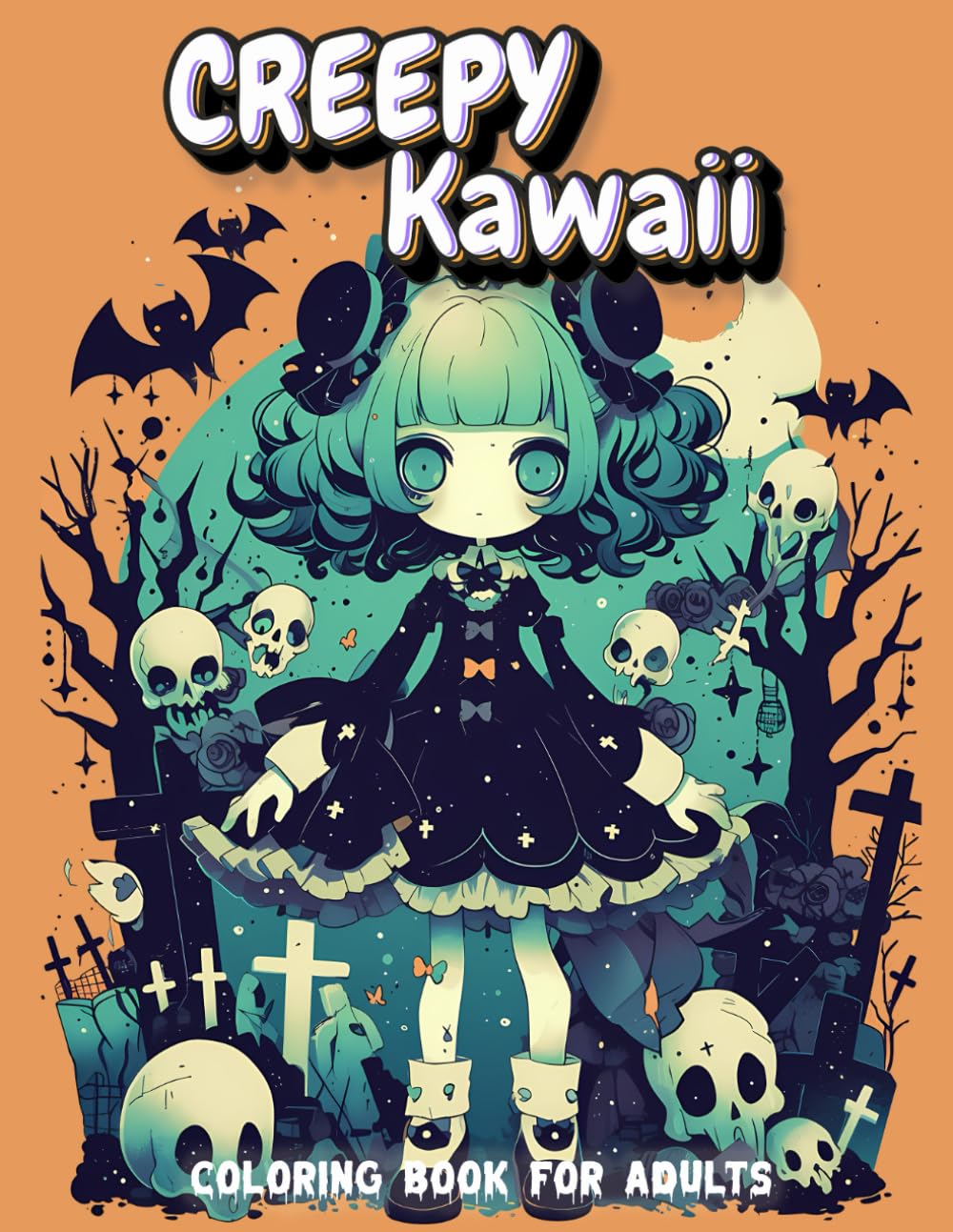 Creepy Kawaii Coloring Book for Adults: Cute and Creepy, Spooky Horror illustrations
