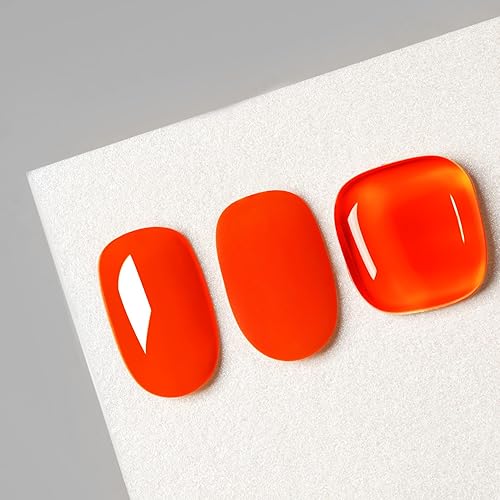 Miniatura 2 de MEGIOR Esmalte de uñas en gel de 0.5 onzas líquidas, 1 unidad de esmalte de gel naranja neón amarillo neón que se absorbe con luz UV LED naranja