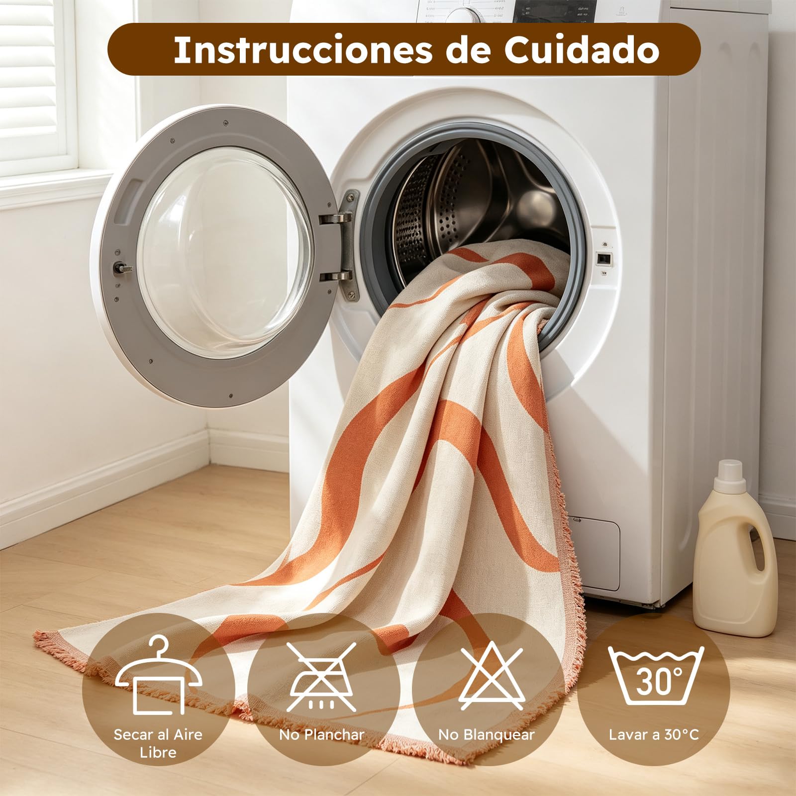 Manta sofá Funda de sofá Decorativo Universal Cuatro Estaciones Borla Tejida Almohadilla sofá Abstracción Geometría Líneas Multifuncional Suave Cómodo Cover Cubre sofá 180 * 340cm Naranja