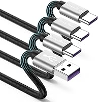 Vista 1 de CyvenSmart - Cargador compatible con Samsung Galaxy S10, S9, S8 Plus (3 A, carga rápida), 3 unidades de cable TPE USB C de 6 pies / 1.82 m., USB A