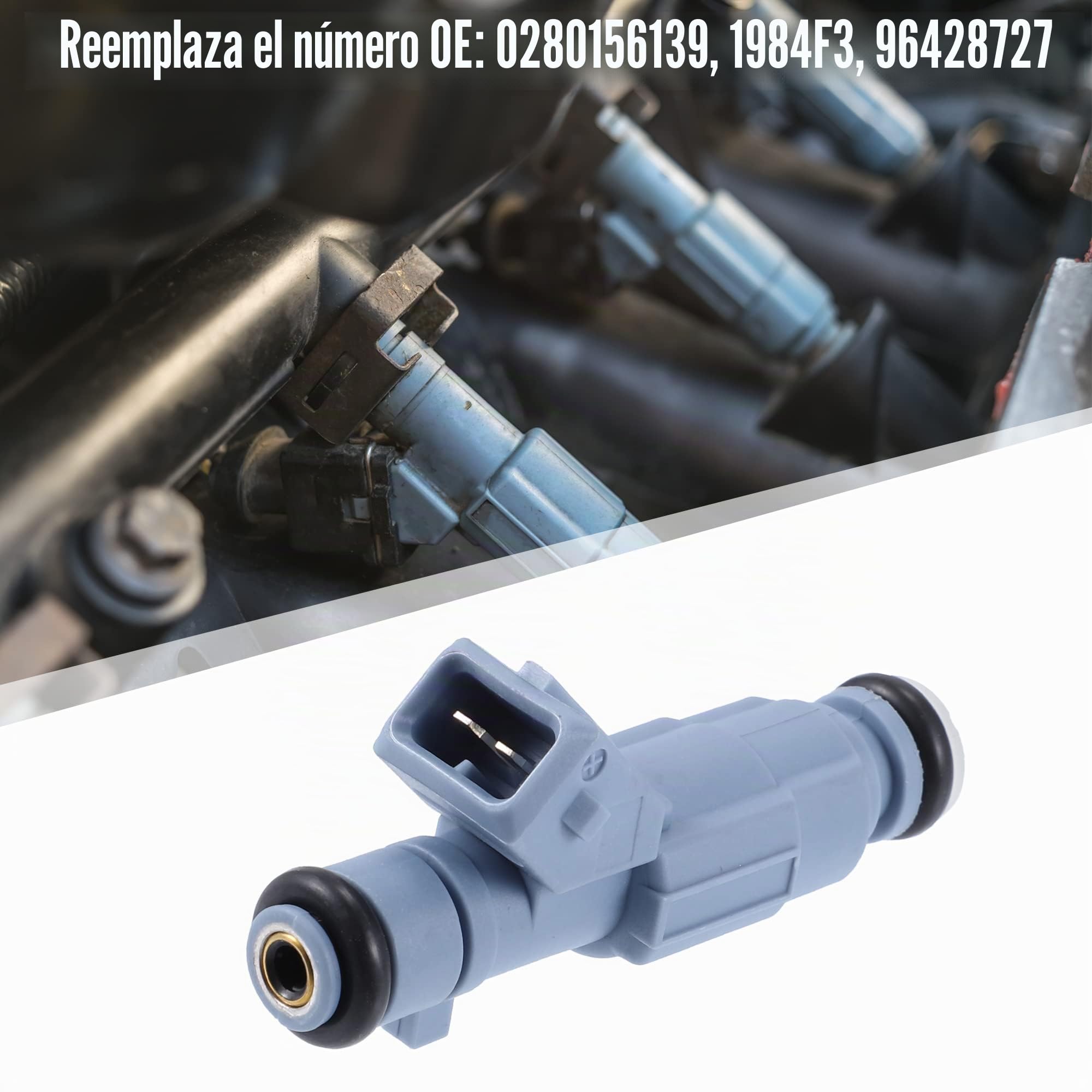 A ABSOPRO 4Uds Inyector De Combustible Para Peugeot 206 2.0L 03-07 | 4 Orificios, Oe 0280156139, Tamaño 75X32X20Mm, Para Citroen C4 2.0L 2004-2010, Para Peugeot 307 2.0L 2003-2009