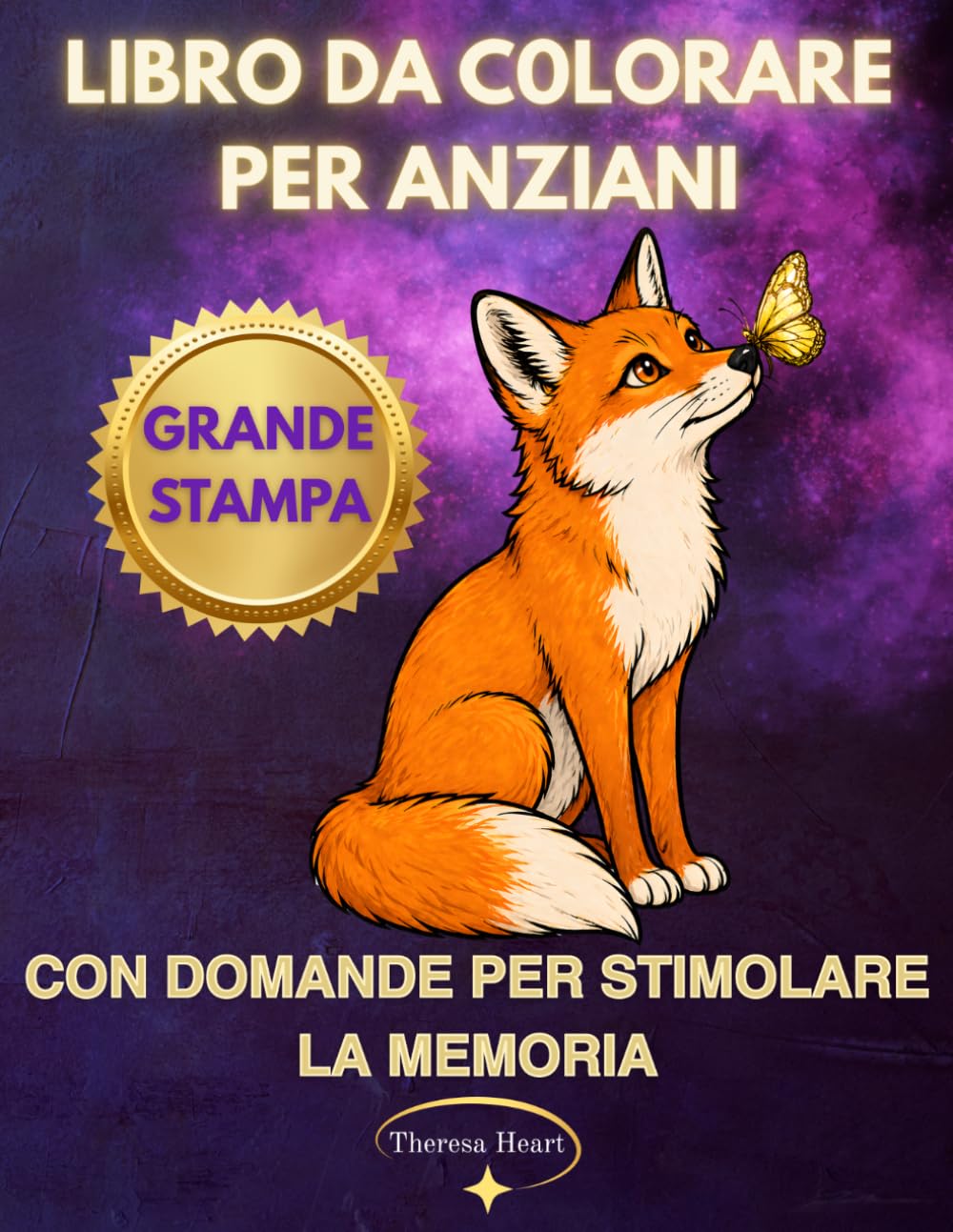 Libro da Colorare Grande Stampa per Anziani con Domande per Stimolare la Memoria: Album da Colorare con Oltre 50 Disegni Facili – Fiori, Mandala, Animali, Paesaggi, Persone e Molto Altro