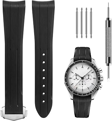 SineMetu Rubber Watch Band for Omega Speedmaster moonwatch and Omega*Swatch moonswatch Replace watch strap unisex