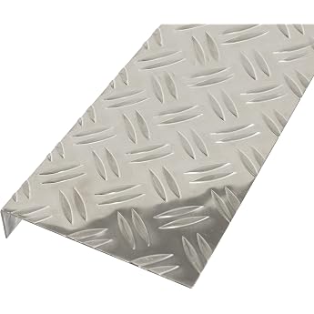 Alberts 462949 Textured Sheet Ribbed Embossing Edged L-shaped Aluminium Natural 1000 x 135 x 30 mm