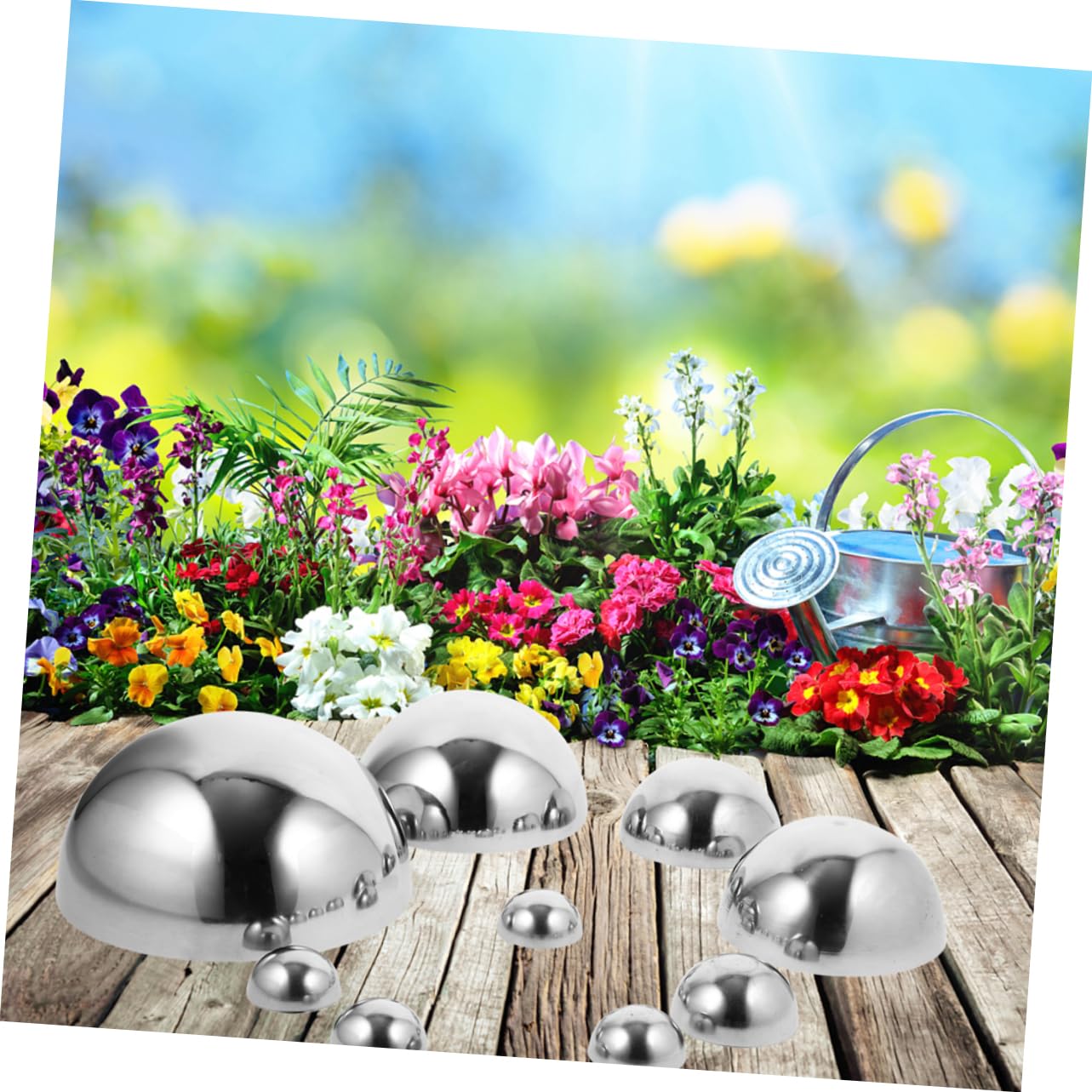BESPORTBLE 27 STK Gartenspiegelkugel polierte Hohlkugel polierte glänzende Kugel Spiegelball blumenschmuck edelstahlkugel Reflektierende Halbkugel für den Garten halb reflektierender