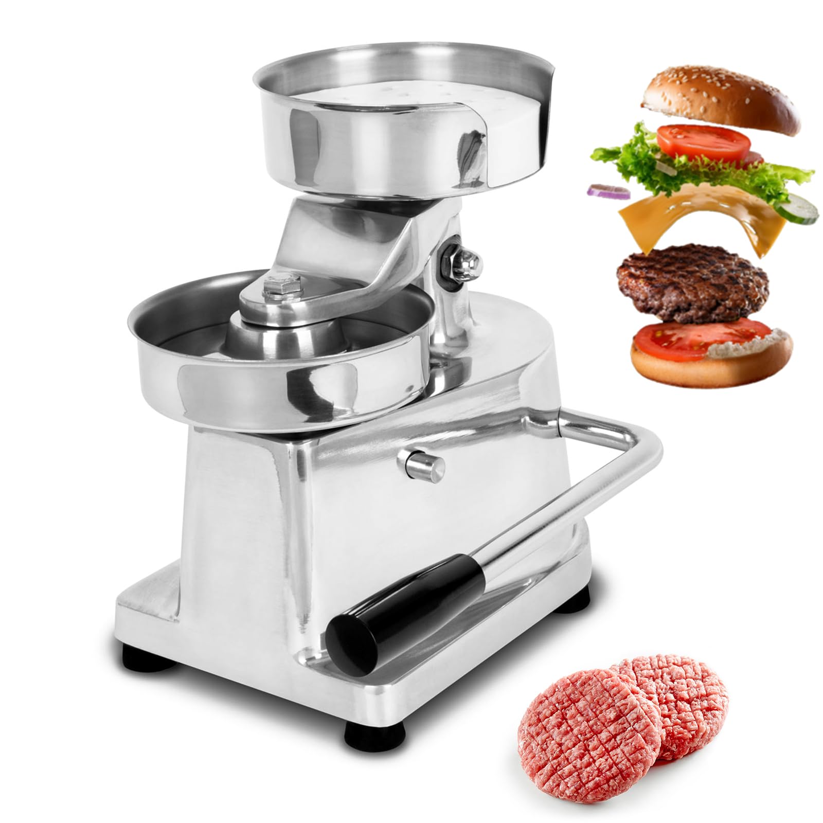 Pressa manuale per hamburger, pressa professionale per hamburger da 13 cm, con separatore antiaderente e piedini in gomma antiscivolo, adatta per uso domestico