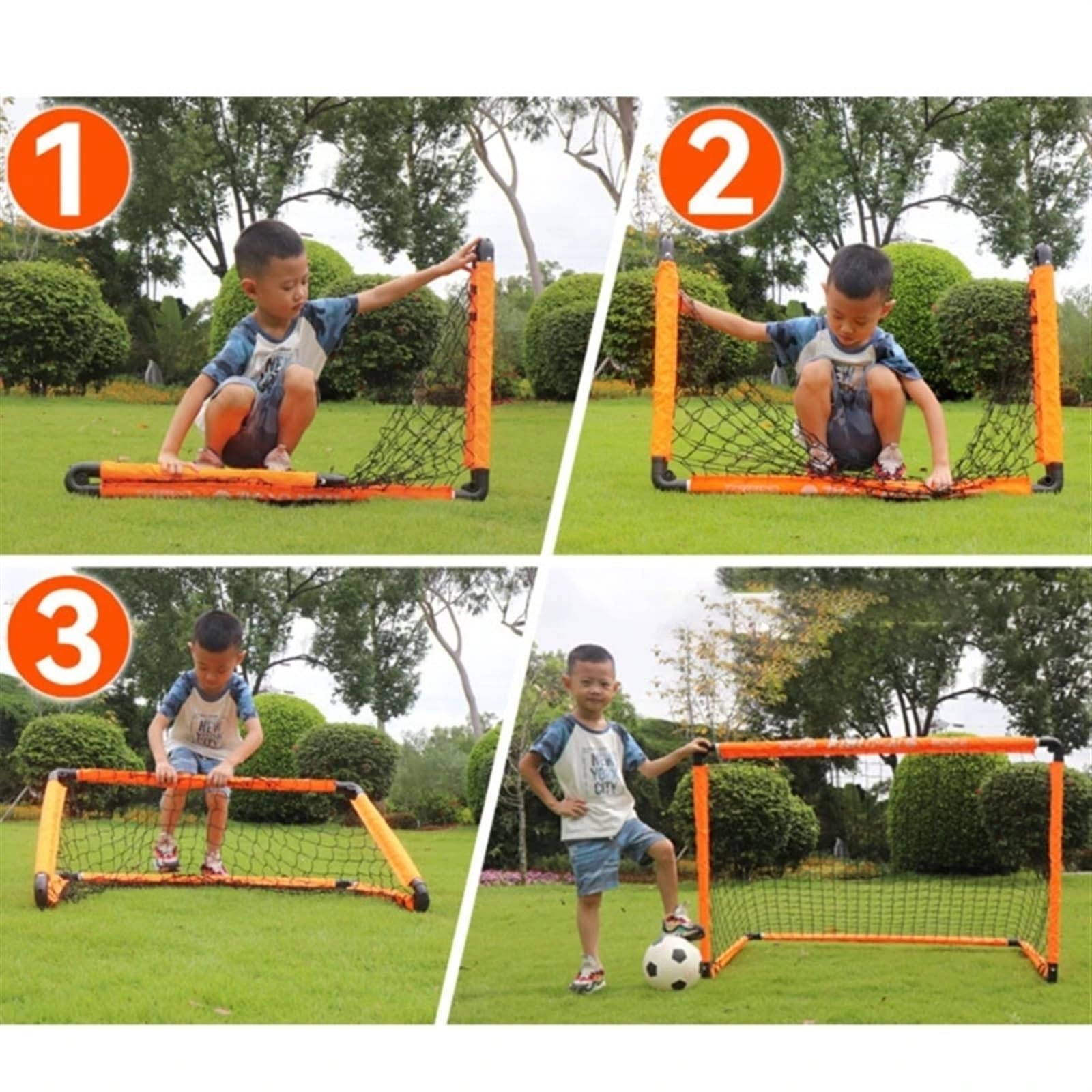 Porta da calcio pieghevole Porte da calcio pieghevoli portatili for bambini Rete leggera for palloni for che si allenano e giocano in famiglia