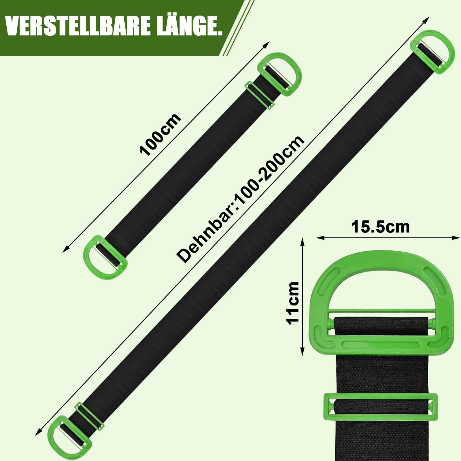 4PCS Tragegurte Umzug, Lasten 600lbs - 200 cm Schwerlast Umzug Tragegurt, Verstellbare mit 2 Paar Rutschfeste Handschuhe, Transportgurt Einfaches Heben Tragen Bewegen von Boxen Möbeln Haushaltsgeräten