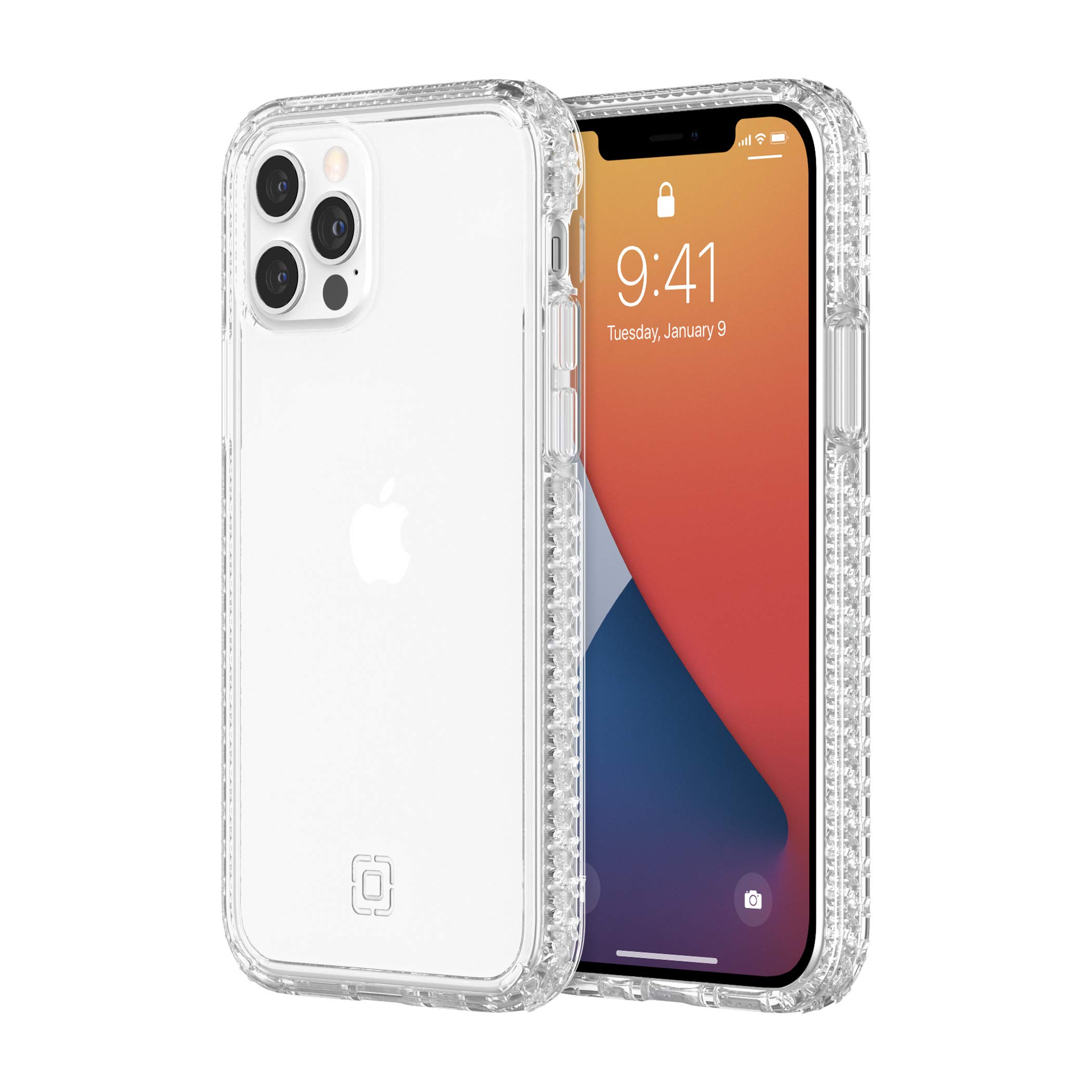 IncipioGrip Case Compatible with iPhone 12 Mini (5.4 Inches) (Transparent) [4.25 m Dropproof I Qi Compatible Cover I Extremely Robust Mobile Phone Case I Grip Outer Surface I Shock Absorbing Case]