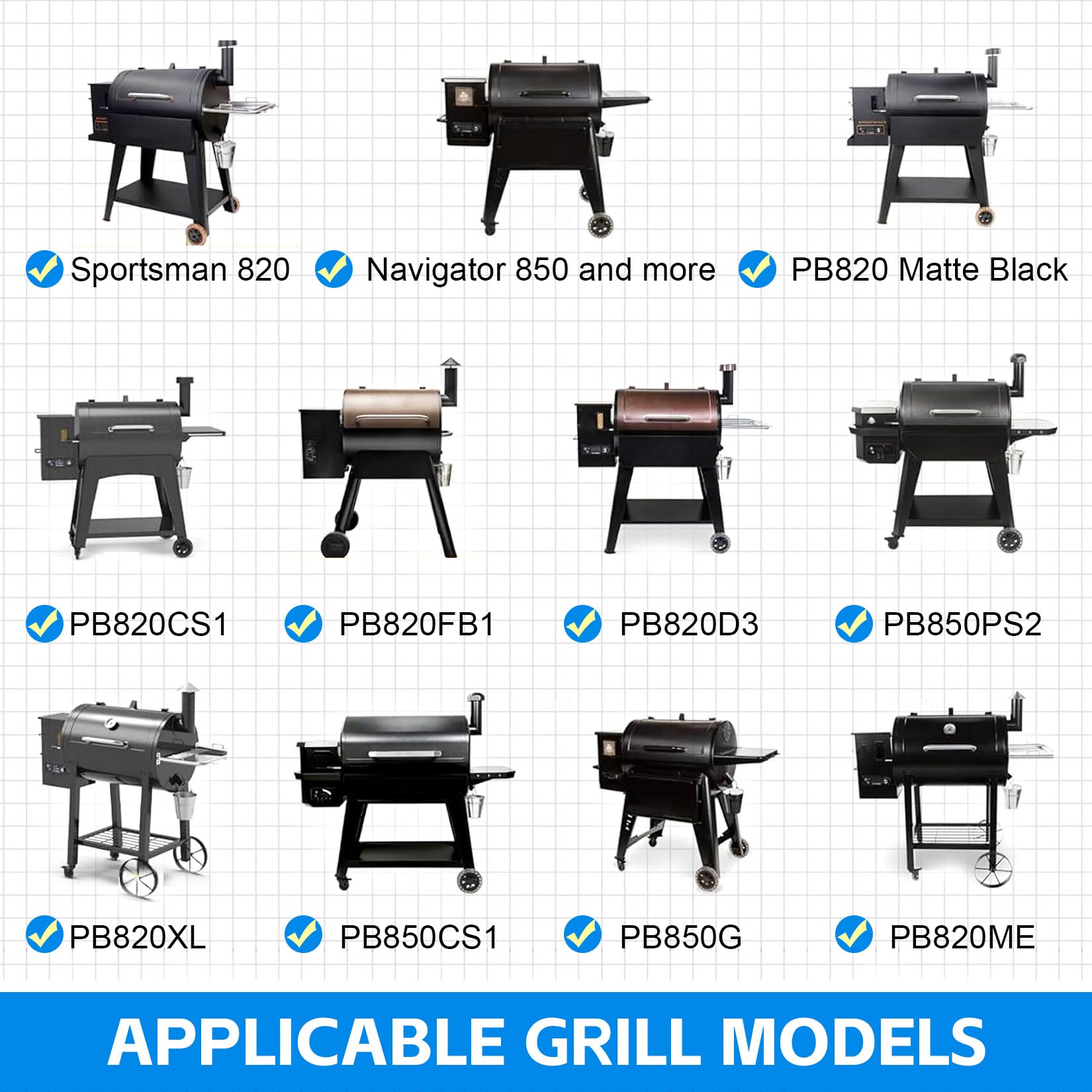GGC Flame Broiler Kit for Pit Boss 820&850 Series, 26 inch Flame Broiler Slide Cover Bottom Kit for PB820FB PB850PS2 PB820FBC PB820PS1 PB820S PB820SC, Stainless Steel PB850 Replacement Parts