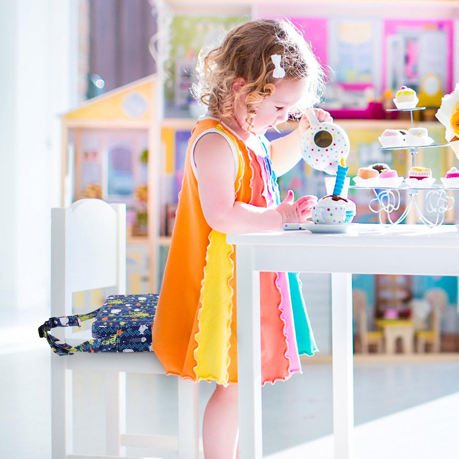 ibasenice Cojín Elevador para Silla De Comedor para Bebés y Niños. Cojines Silla Sillas De Peluqueria Asiento Elevado para Silla De Comedor Esponja Silla del Comedor Niño Pequeño Desmontable