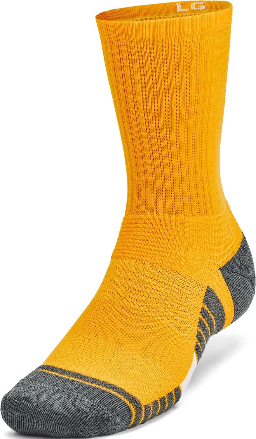 Under Armour - Unisex Team Crew Socks, Color Steeltown Gold (750), Size: Medium