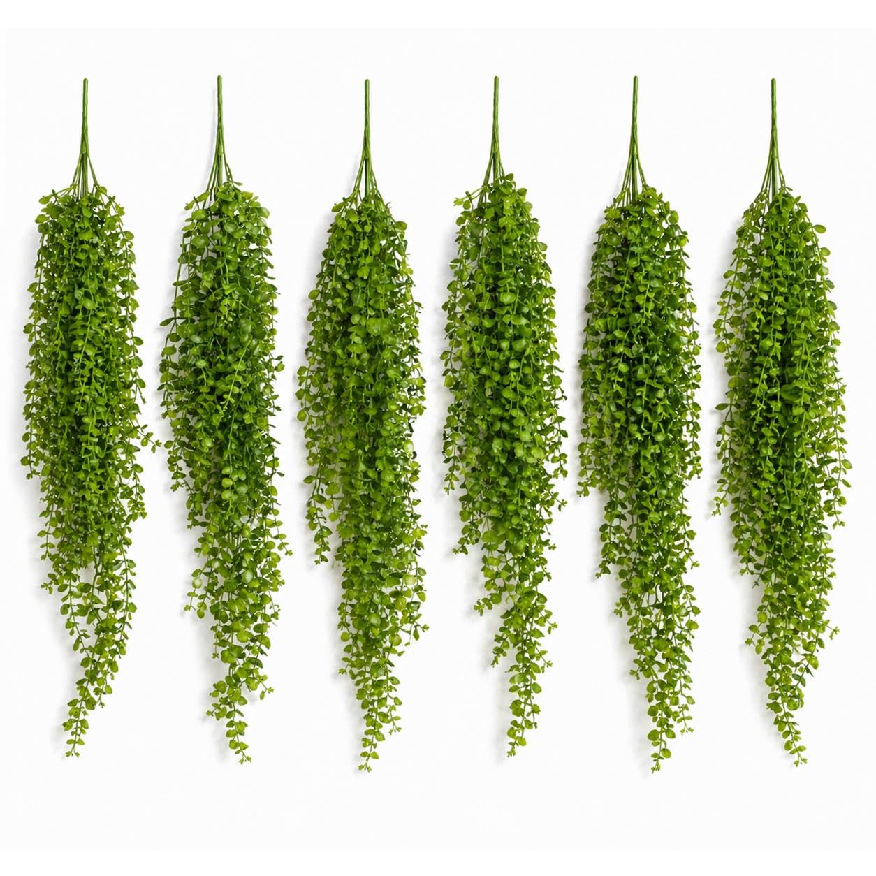 B&Q -  Pack Of 6 X 90Cm Artificial Trailing Hanging Plant Green Faux Cascading Foliage