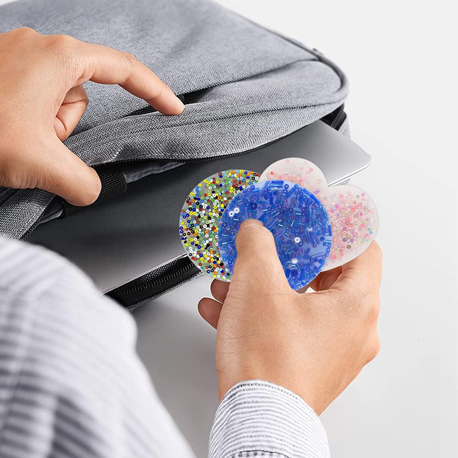 3 Pads Sensoriels En Silicone Pour Fidget - Anti-Stress, Peau Picking, Texture Céramique, 10/8.5/6 Cm