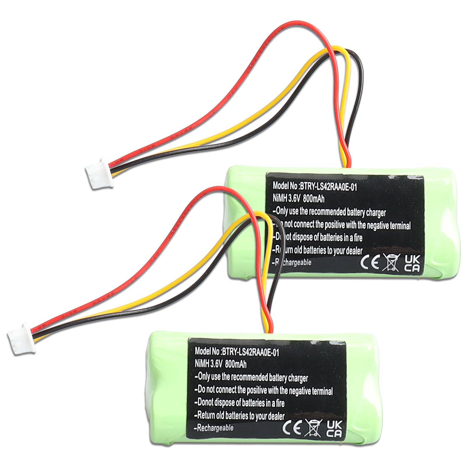 2 baterías de repuesto Ni-MH 3.6V 800mAh compatibles con Motorola Symbol LS4278, LS4278-M, LI4278, DS6878, 82-67705-01, BTRY-LS42RAAOE-01, K35466