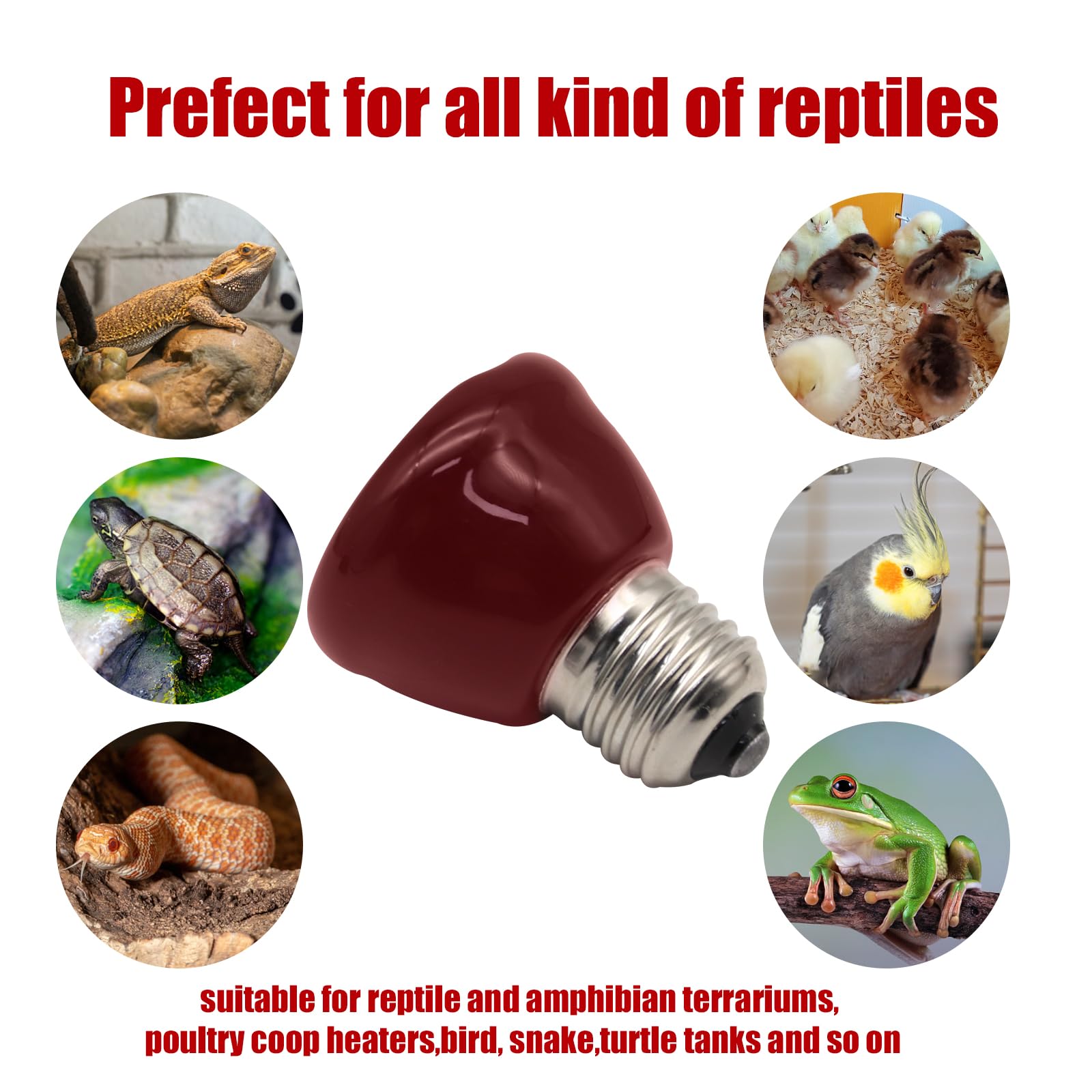 Mini Reptile Heat Lamp, 25w Infrared Ceramic Heat Emitter, No Light Emitting Reptile Heat Bulbs,Ceramic Heat Lamp for Amphibian, Chicken Coop,Cat, Turtle, Snake,Terrarium (2, 25 W) - image 6