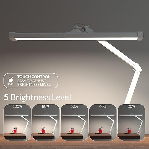 Miniatura 5 de Lámpara LED de escritorio ultra brillante de 4500 lúmenes para el cuidado de los ojos, brillo ajustable, luz de trabajo moderna para el hogar,