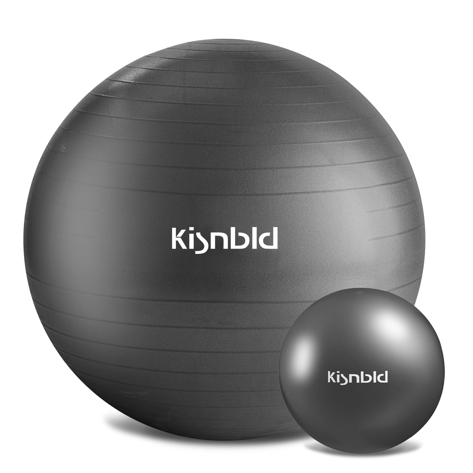kisnbld Exercise Ball, Extra Thick Yoga Ball for Workout Pregnancy Stability, 4 Sizes Anti-Burst Balance Ball with Foot Pump - Heavy Duty Fitness Ball